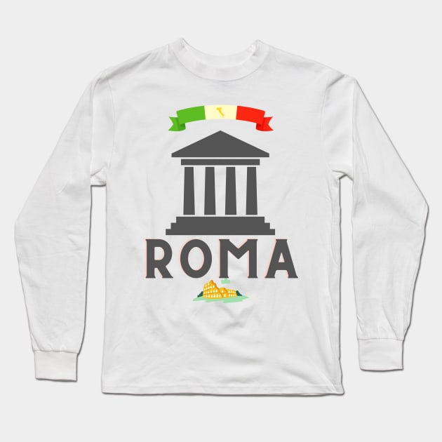 In this work you can see the Roman Forum, the main square of ancient Rome and the most popular place. And there is also Coloseo, which is also one of the favorite sites of the ancient Romans. Long Sleeve T-Shirt by Atom139